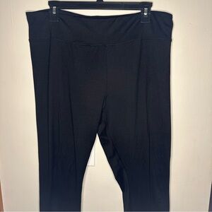 A New Day Leggings Womens Black 1X Cotton Blend Seamless Stretch High Waisted